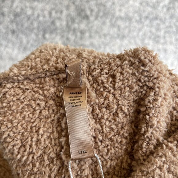 Skims Shorts Womens L XL Brown Cozy Boucle Lounge Soft Fuzzy Pull On High Waist - Picture 7 of 7